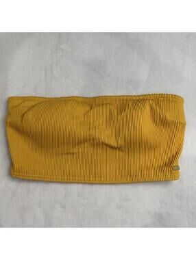 Roxy Women's Yellow Ribbed Bandeau Top Size S
